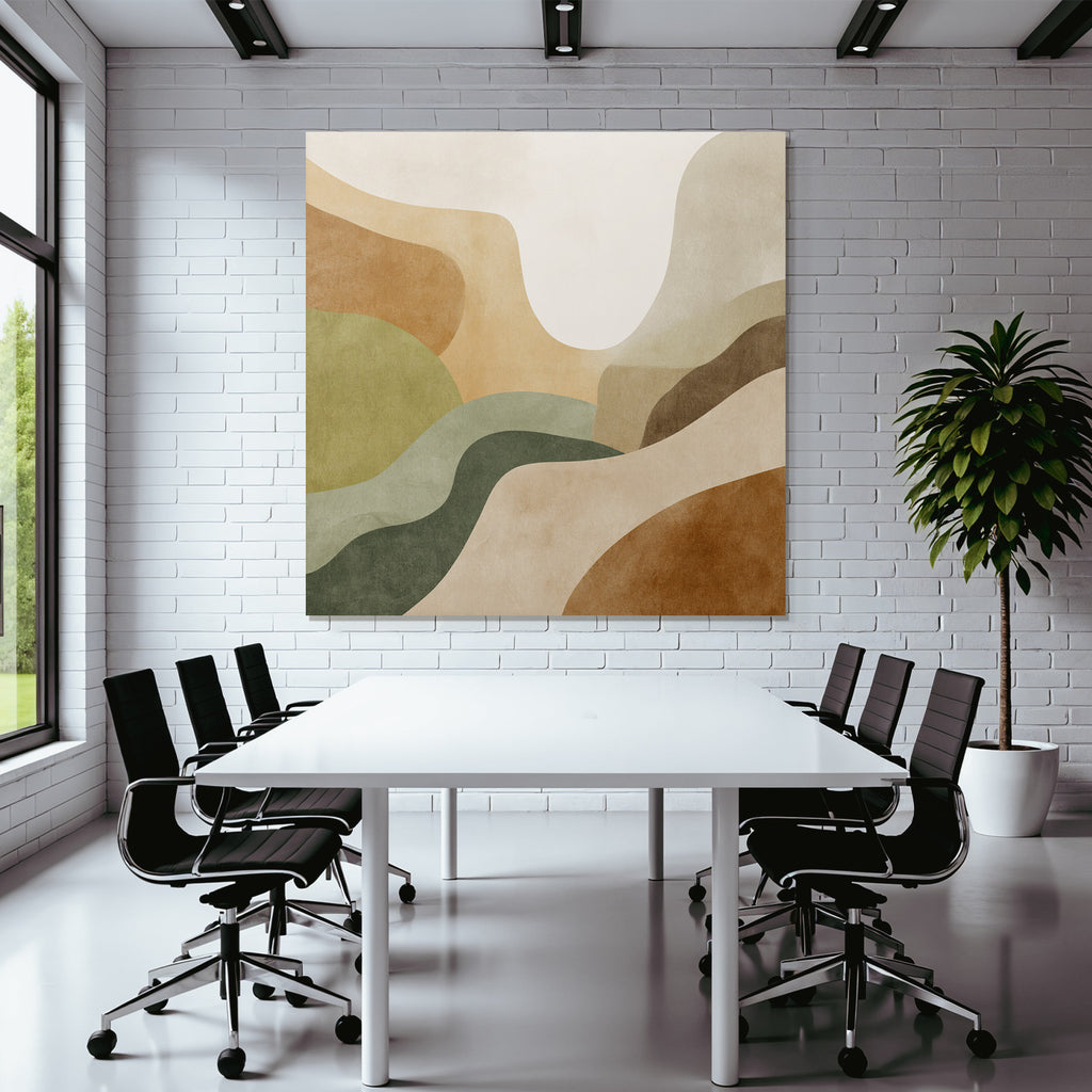 Abstract Illustration Warm Earth Tones Flowing Shapes