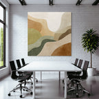 Abstract Illustration Warm Earth Tones Flowing Shapes