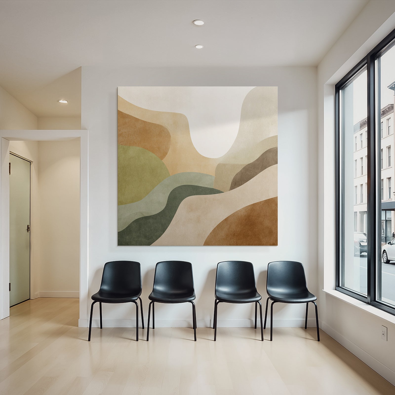Abstract Illustration Warm Earth Tones Flowing Shapes