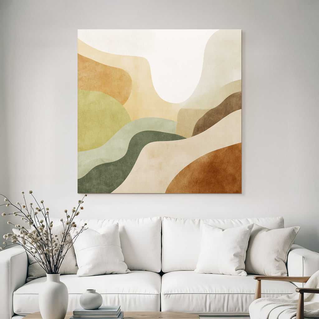 Abstract Illustration Warm Earth Tones Flowing Shapes