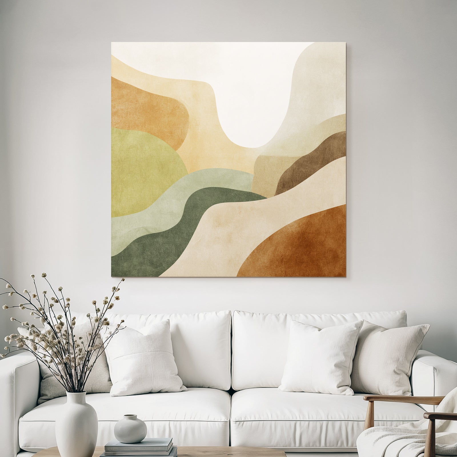 Abstract Illustration Warm Earth Tones Flowing Shapes