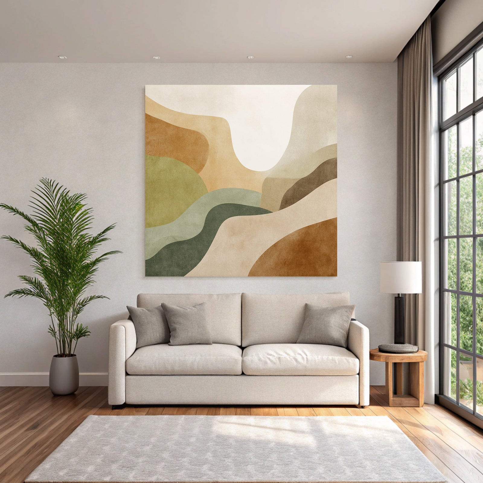 Abstract Illustration Warm Earth Tones Flowing Shapes