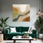 Abstract Illustration Warm Earth Tones Flowing Shapes