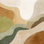 Abstract Illustration Warm Earth Tones Flowing Shapes | Japandi | Einrichtungsstile