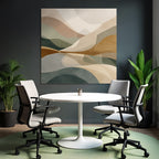 Abstract Landscape Design Soft Flowing Shapes Muted Colors Square Image