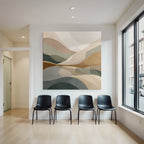 Abstract Landscape Design Soft Flowing Shapes Muted Colors Square Image
