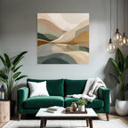 Abstract Landscape Design Soft Flowing Shapes Muted Colors Square Image