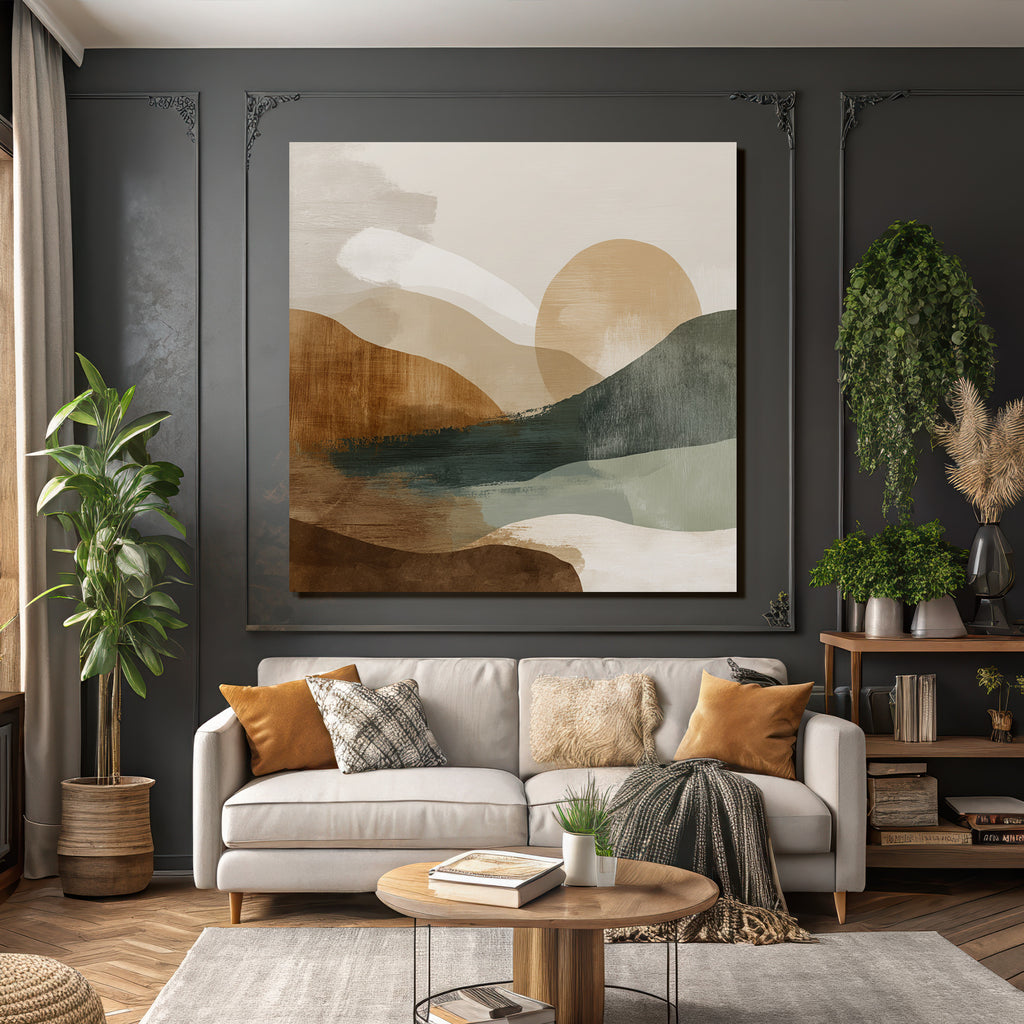 Abstract Landscape Shapes Colors Earthy Tones Curves Textures