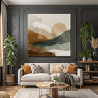 Abstract Landscape Shapes Colors Earthy Tones Curves Textures