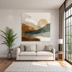 Abstract Landscape Shapes Colors Earthy Tones Curves Textures