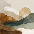 Abstract Landscape Shapes Colors Earthy Tones Curves Textures | Japandi | Einrichtungsstile