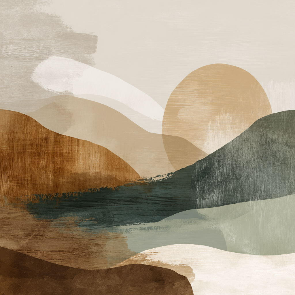 Abstract Landscape Shapes Colors Earthy Tones Curves Textures | Japandi | Einrichtungsstile
