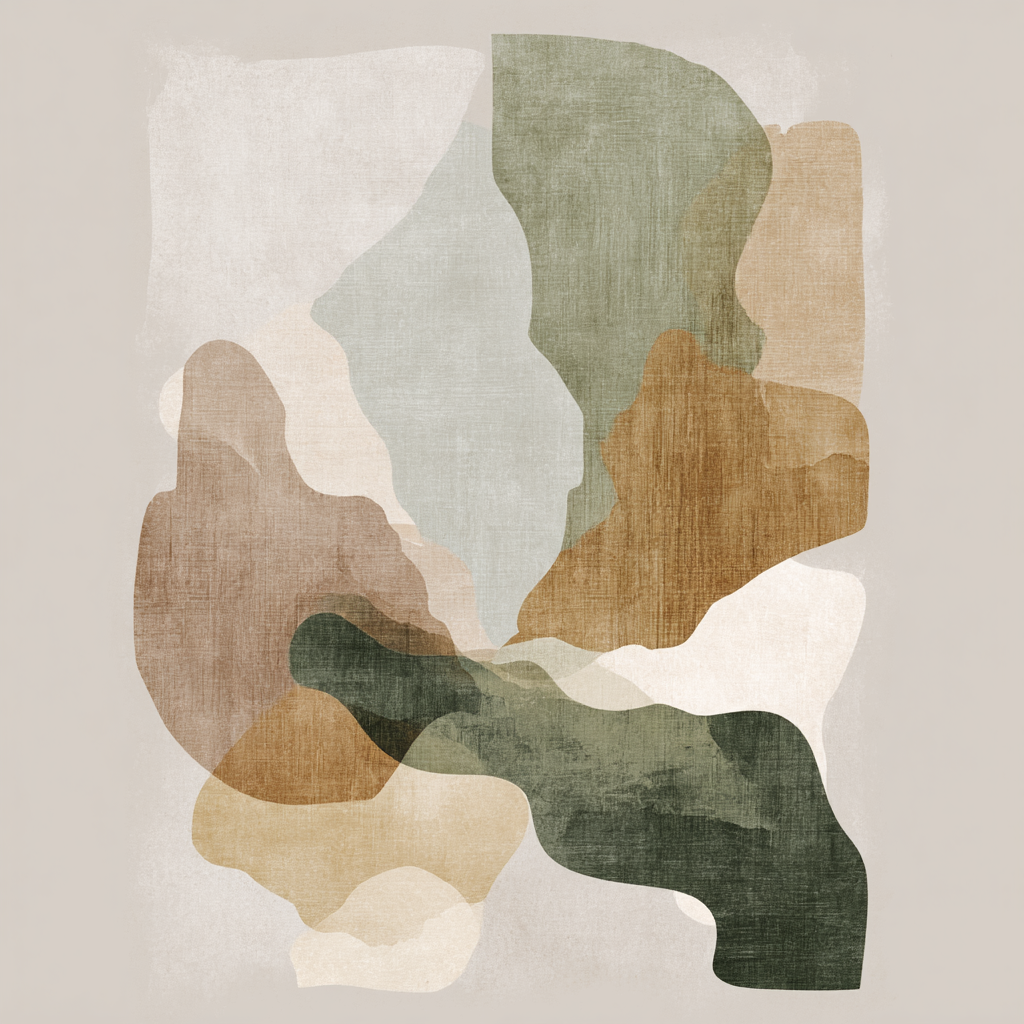 Abstract Organic Artwork Earthy Tones | Japandi | Einrichtungsstile