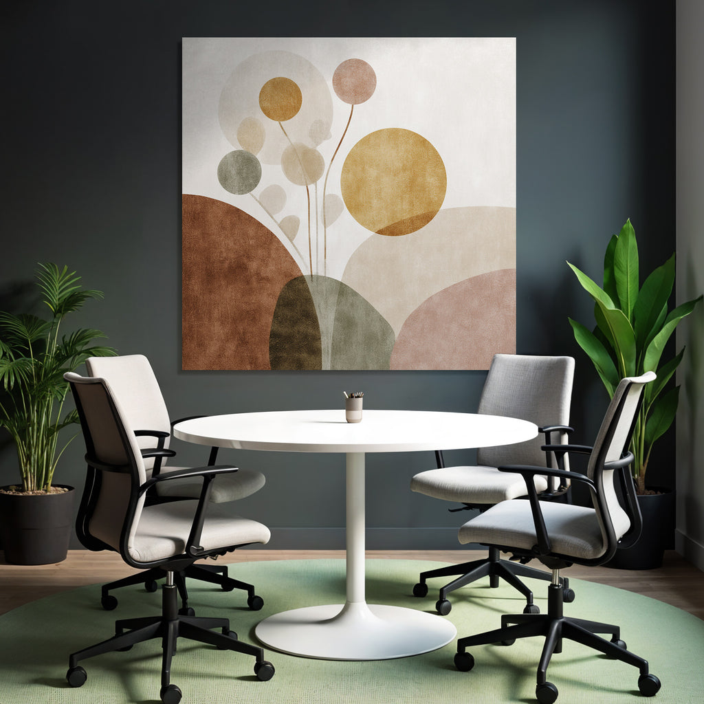 Abstract Overlapping Shapes Muted Color Palette Modern Design Aesthetics