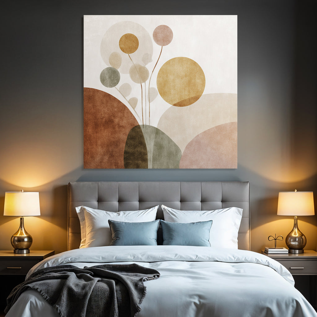 Abstract Overlapping Shapes Muted Color Palette Modern Design Aesthetics