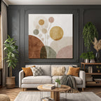 Abstract Overlapping Shapes Muted Color Palette Modern Design Aesthetics