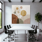 Abstract Overlapping Shapes Muted Color Palette Modern Design Aesthetics