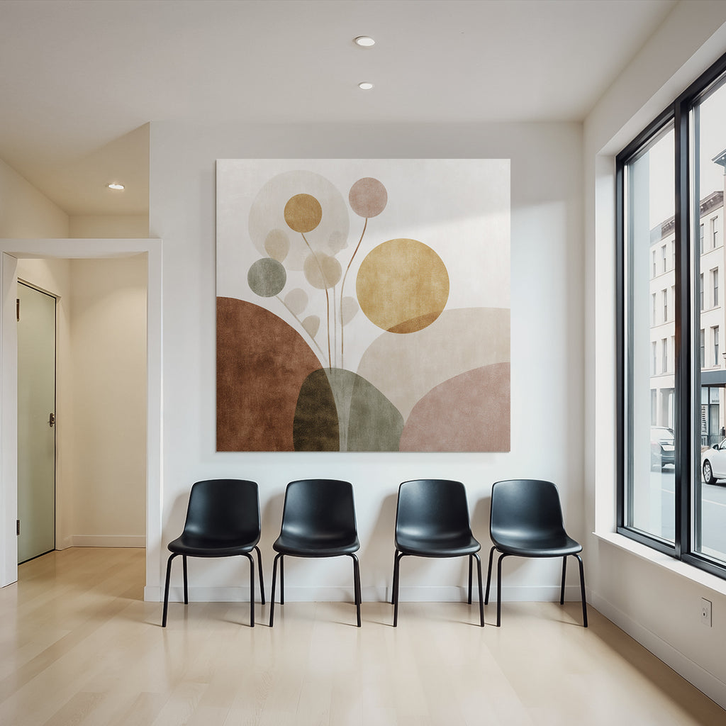 Abstract Overlapping Shapes Muted Color Palette Modern Design Aesthetics