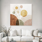 Abstract Overlapping Shapes Muted Color Palette Modern Design Aesthetics