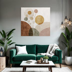 Abstract Overlapping Shapes Muted Color Palette Modern Design Aesthetics