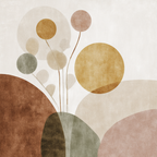 Abstract Overlapping Shapes Muted Color Palette Modern Design Aesthetics | Japandi | Einrichtungsstile