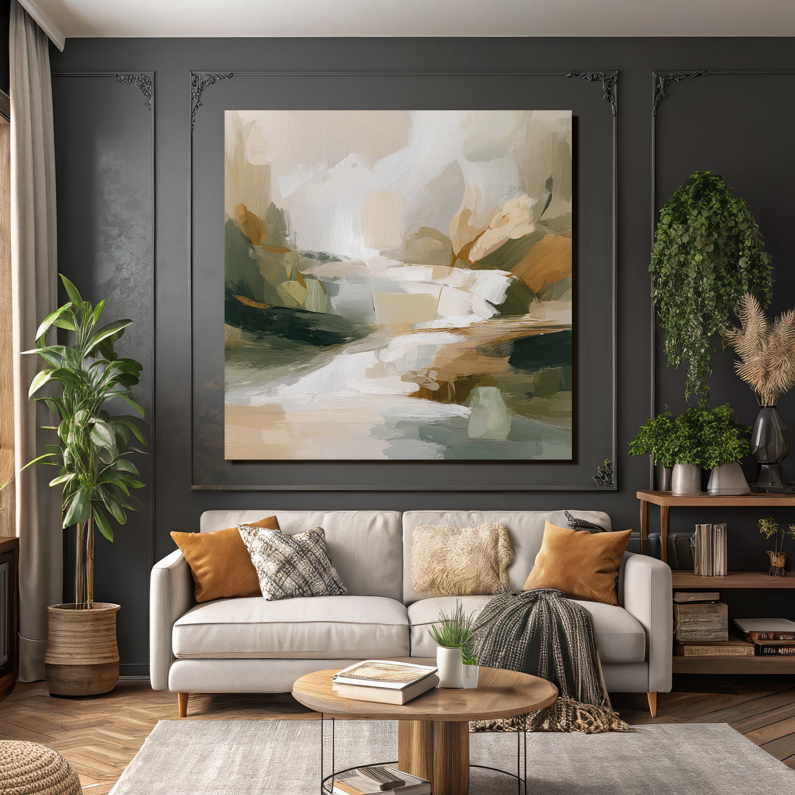Abstract Painting Earthy Tones Impressionistic Art