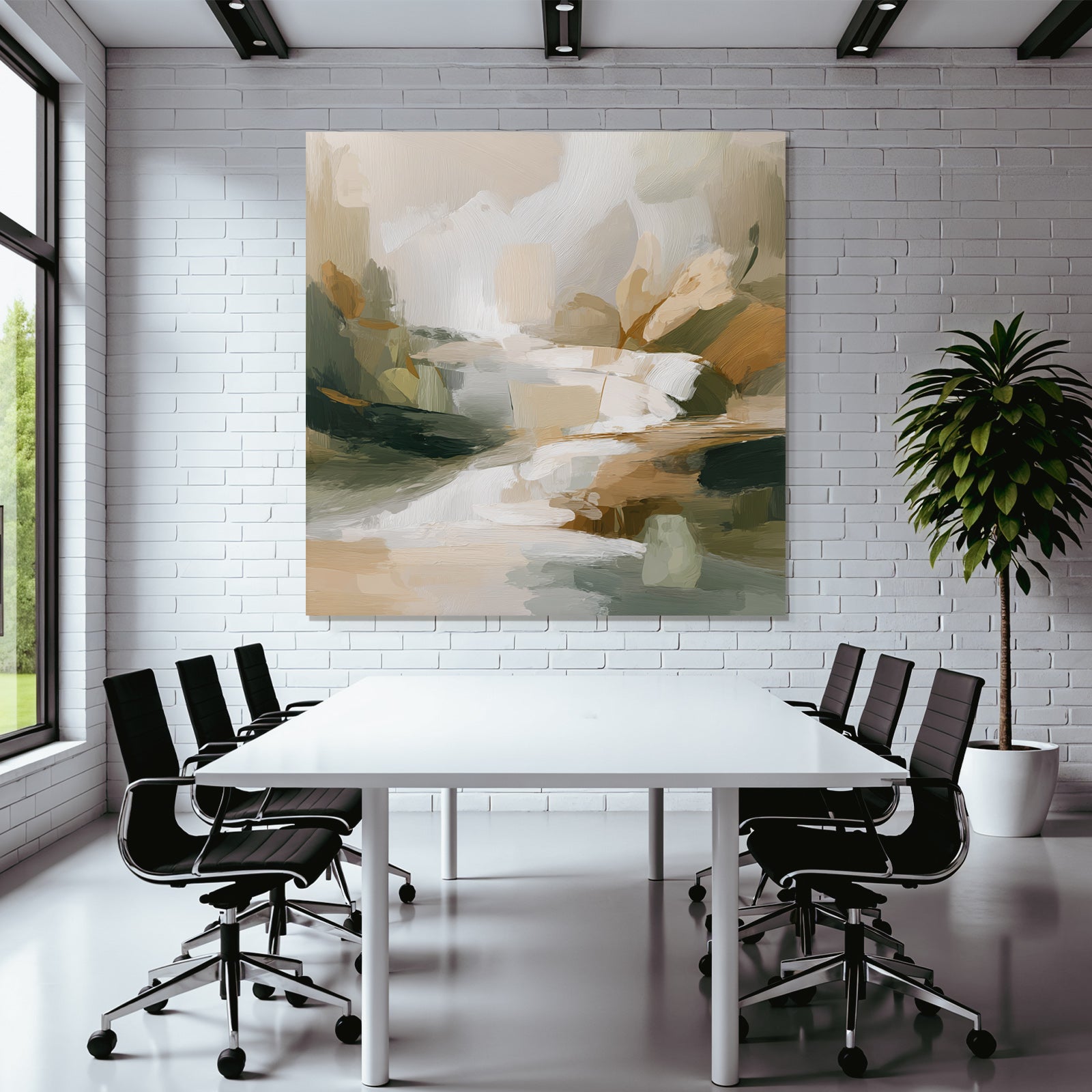 Abstract Painting Earthy Tones Impressionistic Art