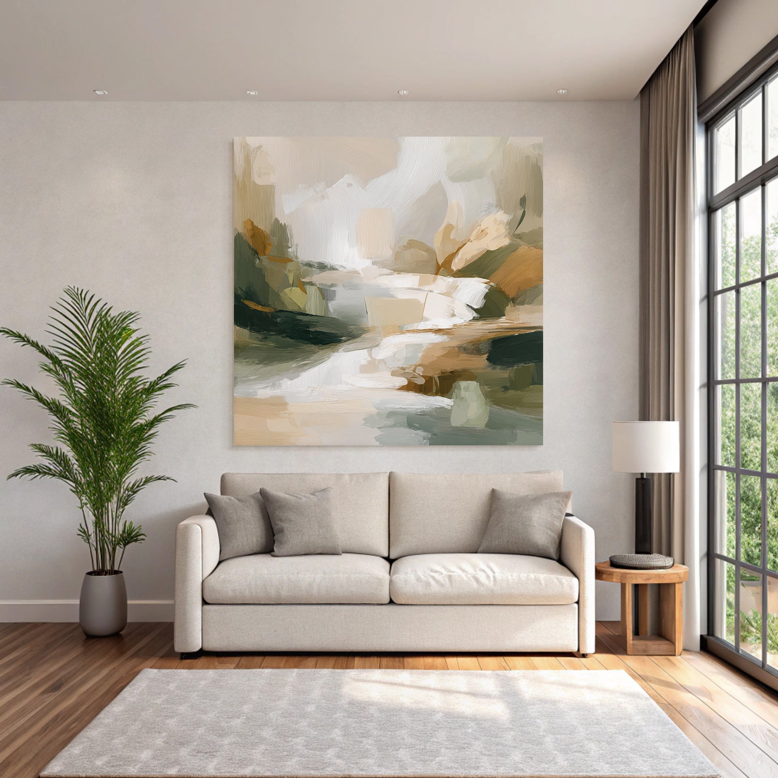 Abstract Painting Earthy Tones Impressionistic Art