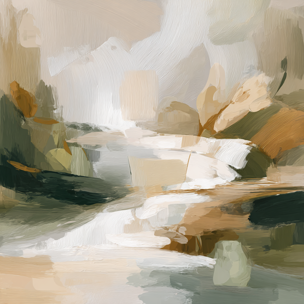 Abstract Painting Earthy Tones Impressionistic Art | Japandi | Einrichtungsstile