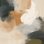 Abstract Painting Textured Circular Forms Earthy Tones | Japandi | Einrichtungsstile