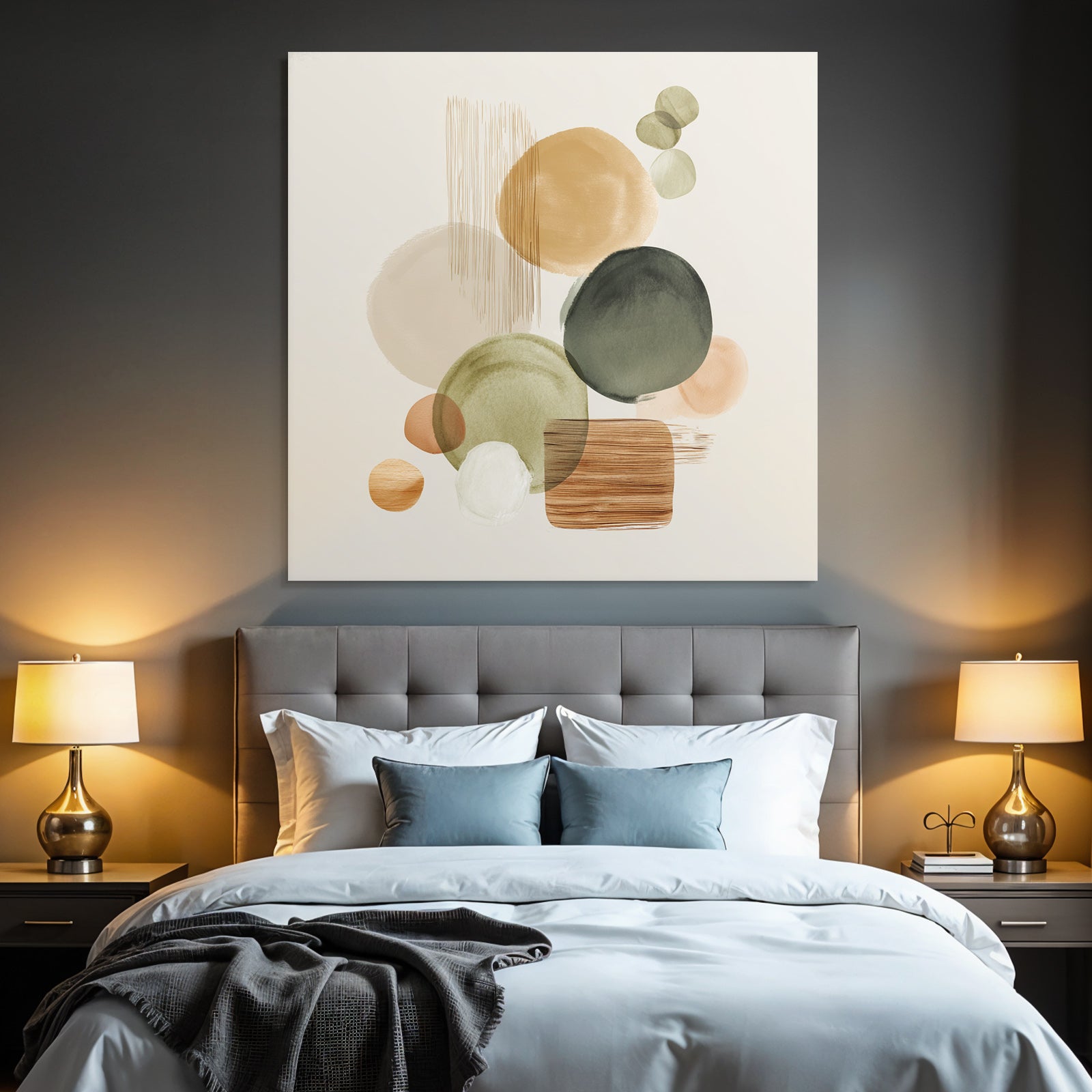 Abstract Watercolor Shapes Earthy Tones Design Decorative Aesthetic