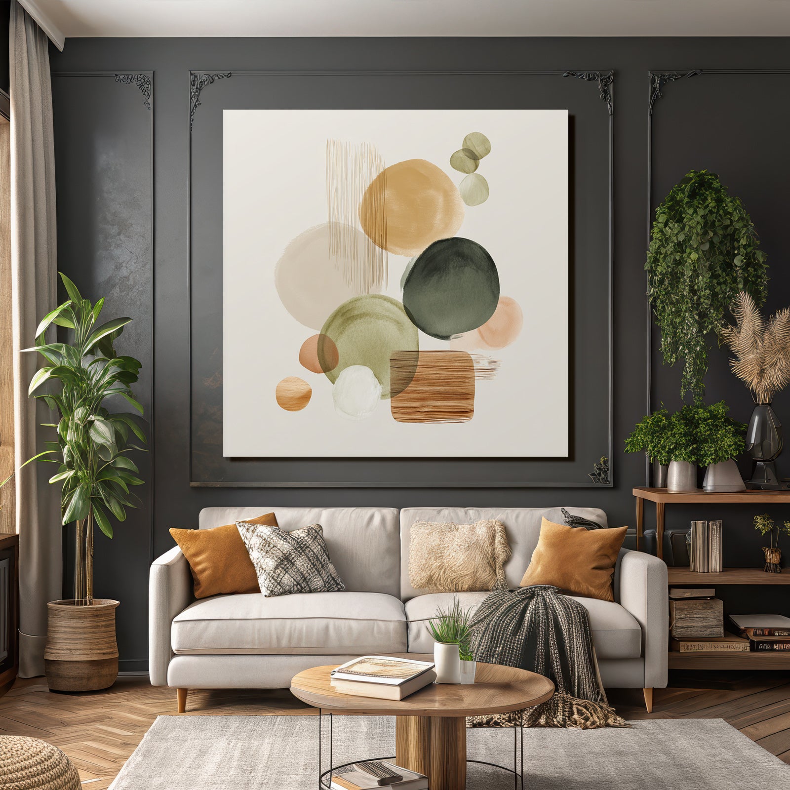 Abstract Watercolor Shapes Earthy Tones Design Decorative Aesthetic