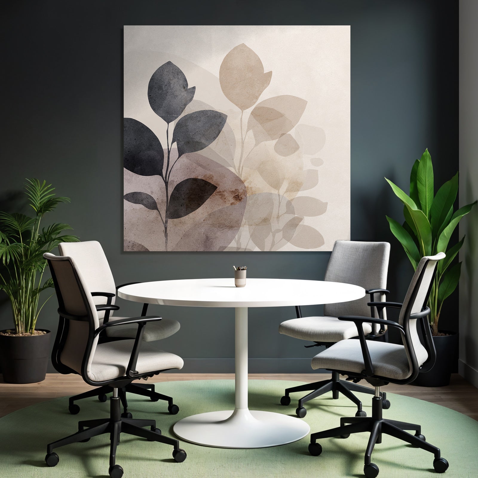 Abstract Watercolor Plants Muted Colors