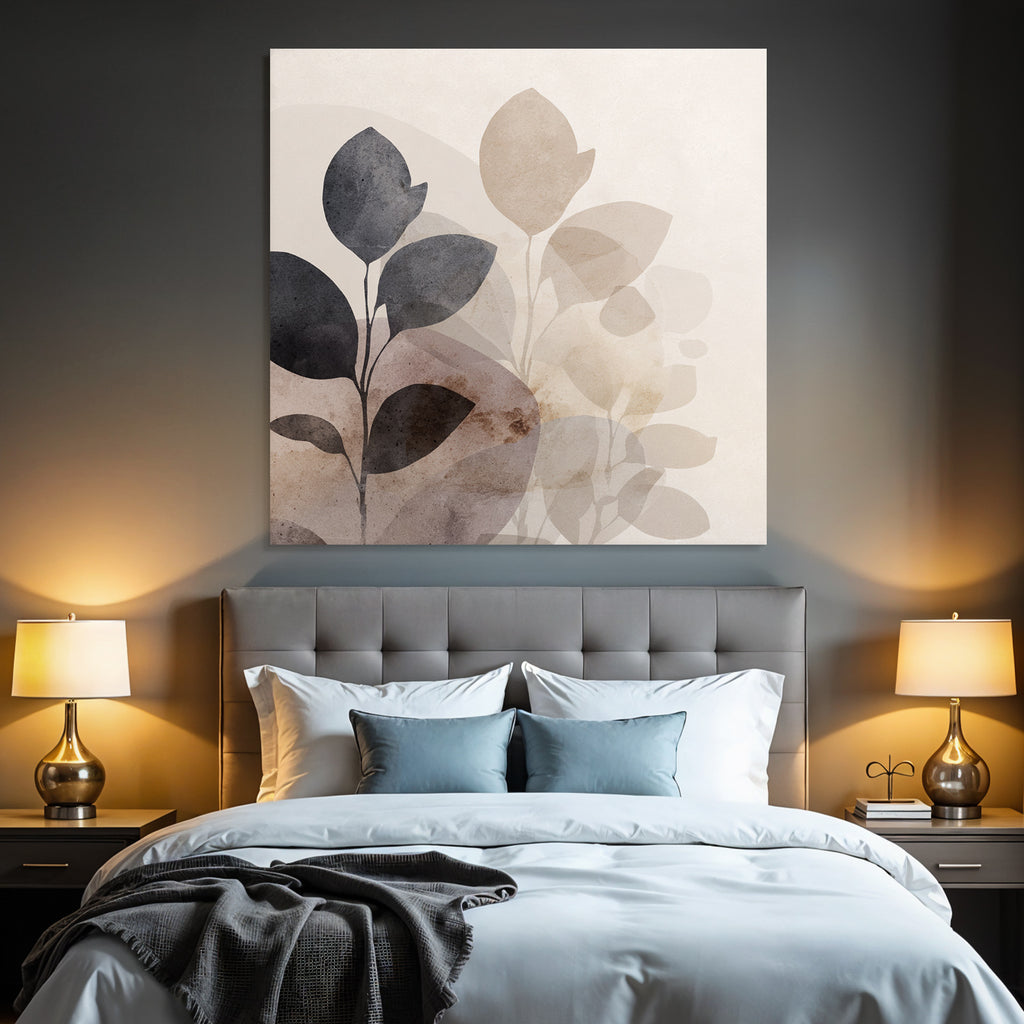 Abstract Watercolor Plants Muted Colors