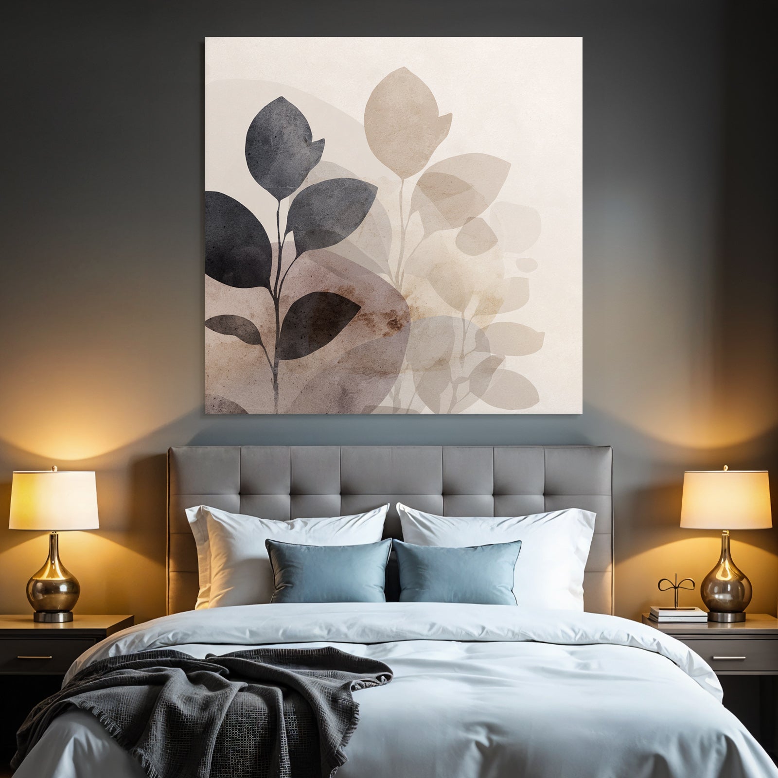 Abstract Watercolor Plants Muted Colors
