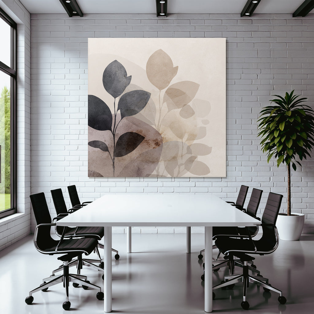 Abstract Watercolor Plants Muted Colors