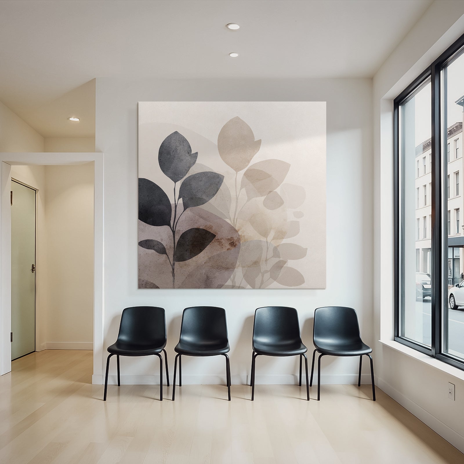 Abstract Watercolor Plants Muted Colors