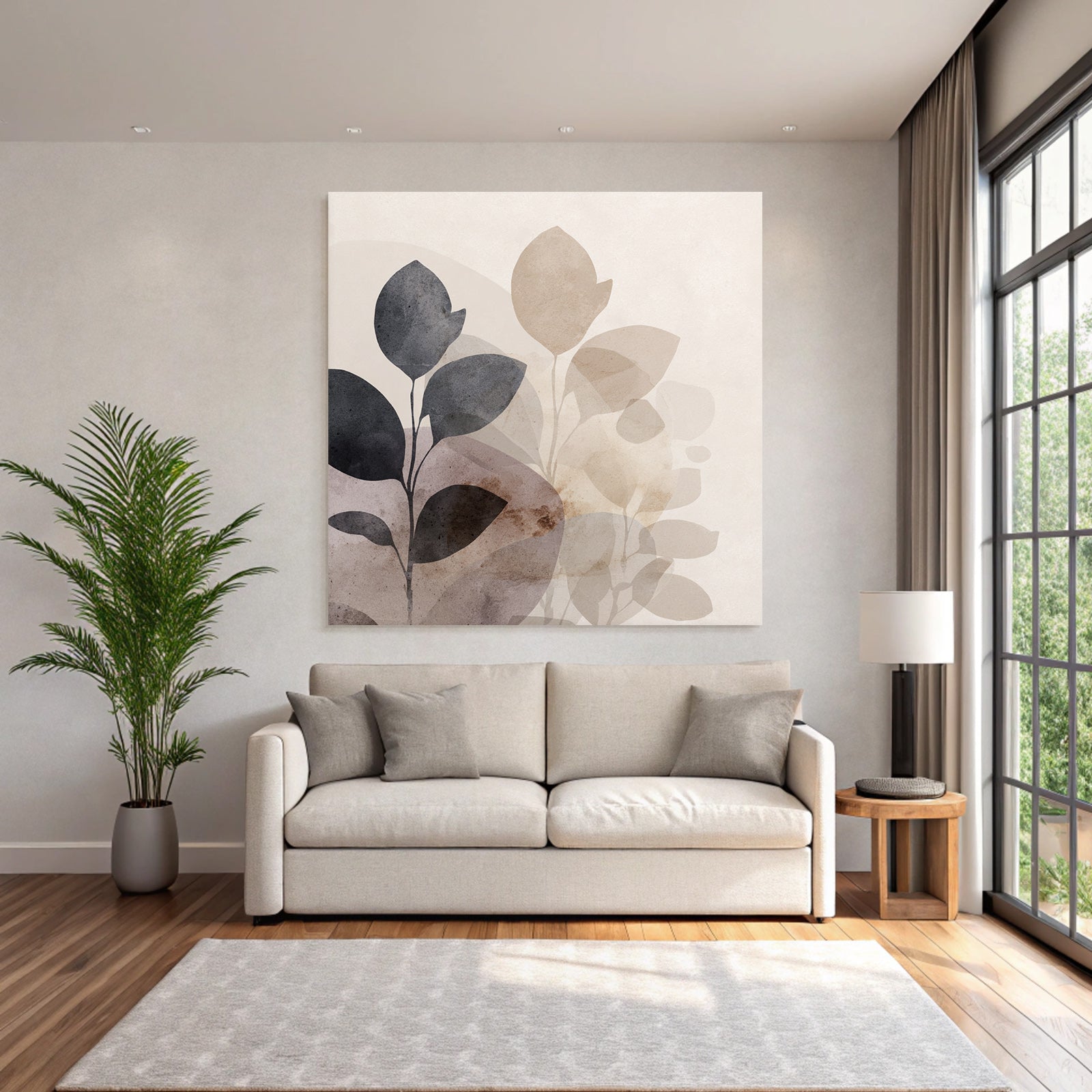 Abstract Watercolor Plants Muted Colors