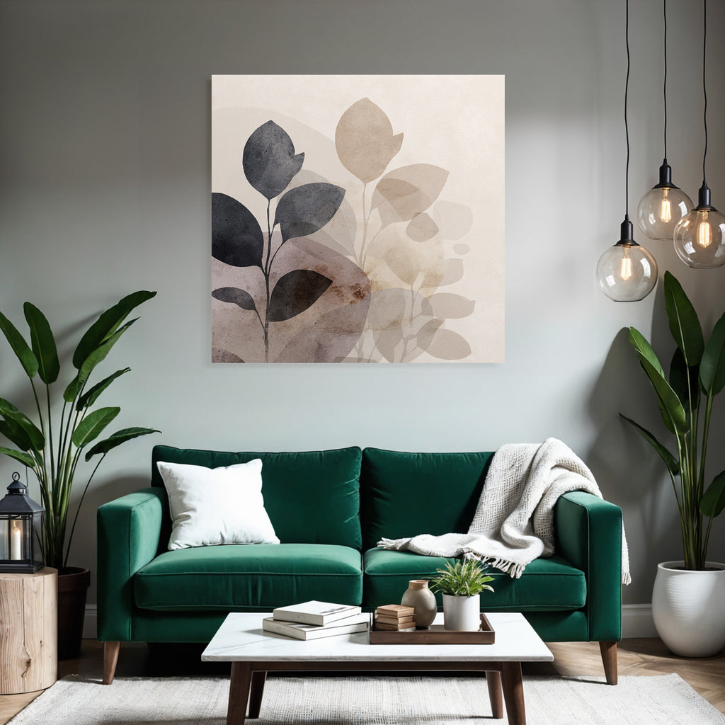 Abstract Watercolor Plants Muted Colors