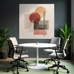 Abstract composition Geometric shapes Circles Rectangles Muted colors