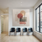Abstract composition Geometric shapes Circles Rectangles Muted colors