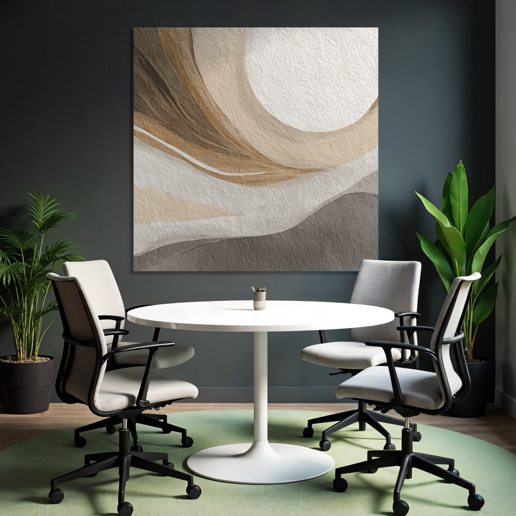 Abstrakte Kunst Fliessende Linien Neutrale Farben Organysche Formen