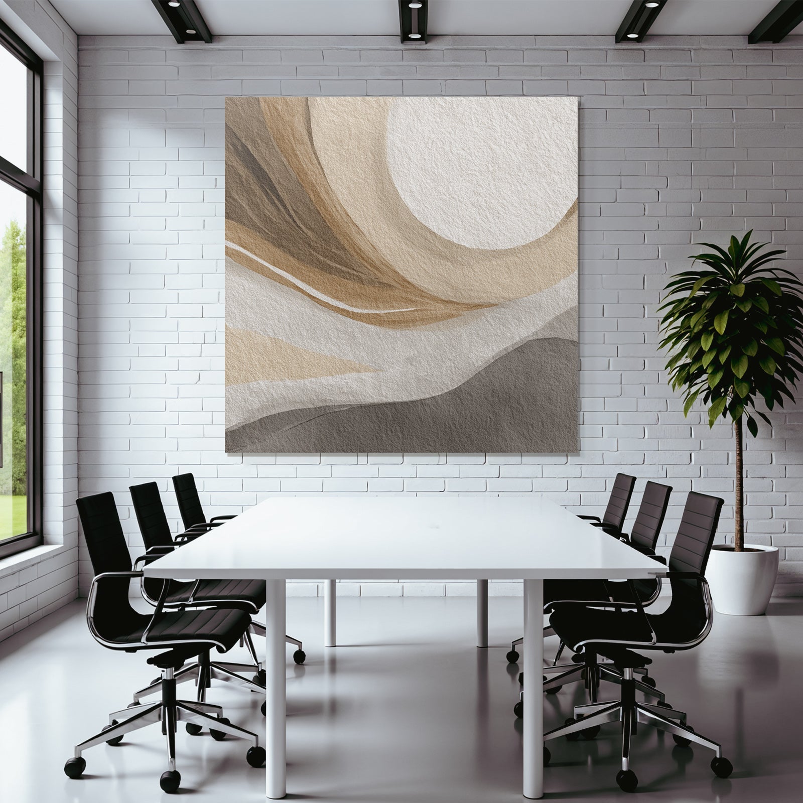 Abstrakte Kunst Fliessende Linien Neutrale Farben Organysche Formen