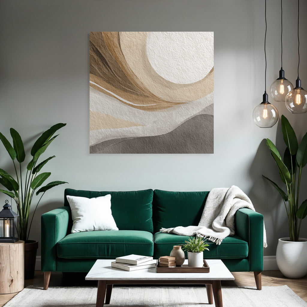 Abstrakte Kunst Fliessende Linien Neutrale Farben Organysche Formen