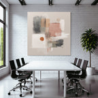 Abstract Art Geometric Shapes Color Blocks Soft Tones Beige Pink Gray
