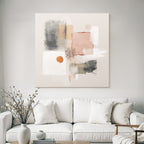 Abstract Art Geometric Shapes Color Blocks Soft Tones Beige Pink Gray