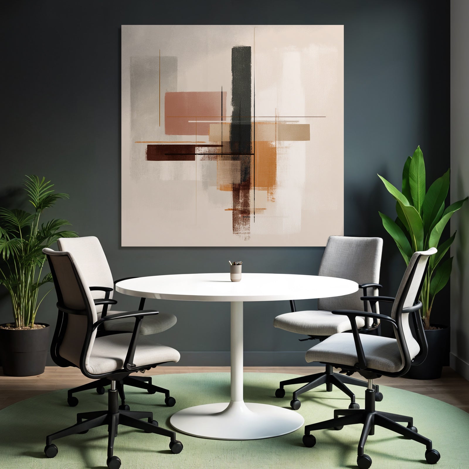 Abstract Art Geometric Shapes Warm and Neutral Colors