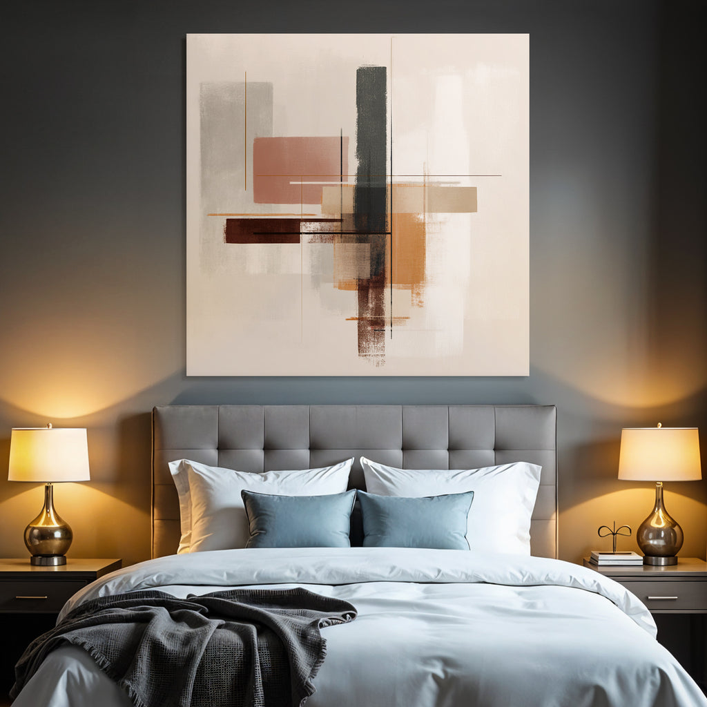 Abstract Art Geometric Shapes Warm and Neutral Colors