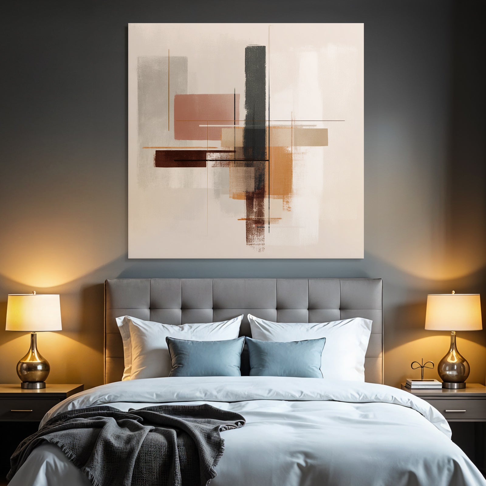 Abstract Art Geometric Shapes Warm and Neutral Colors