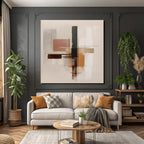 Abstract Art Geometric Shapes Warm and Neutral Colors